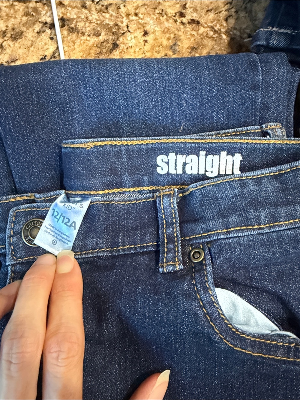 Carters Straight Leg Boys Jeans in Dark Blue Denim